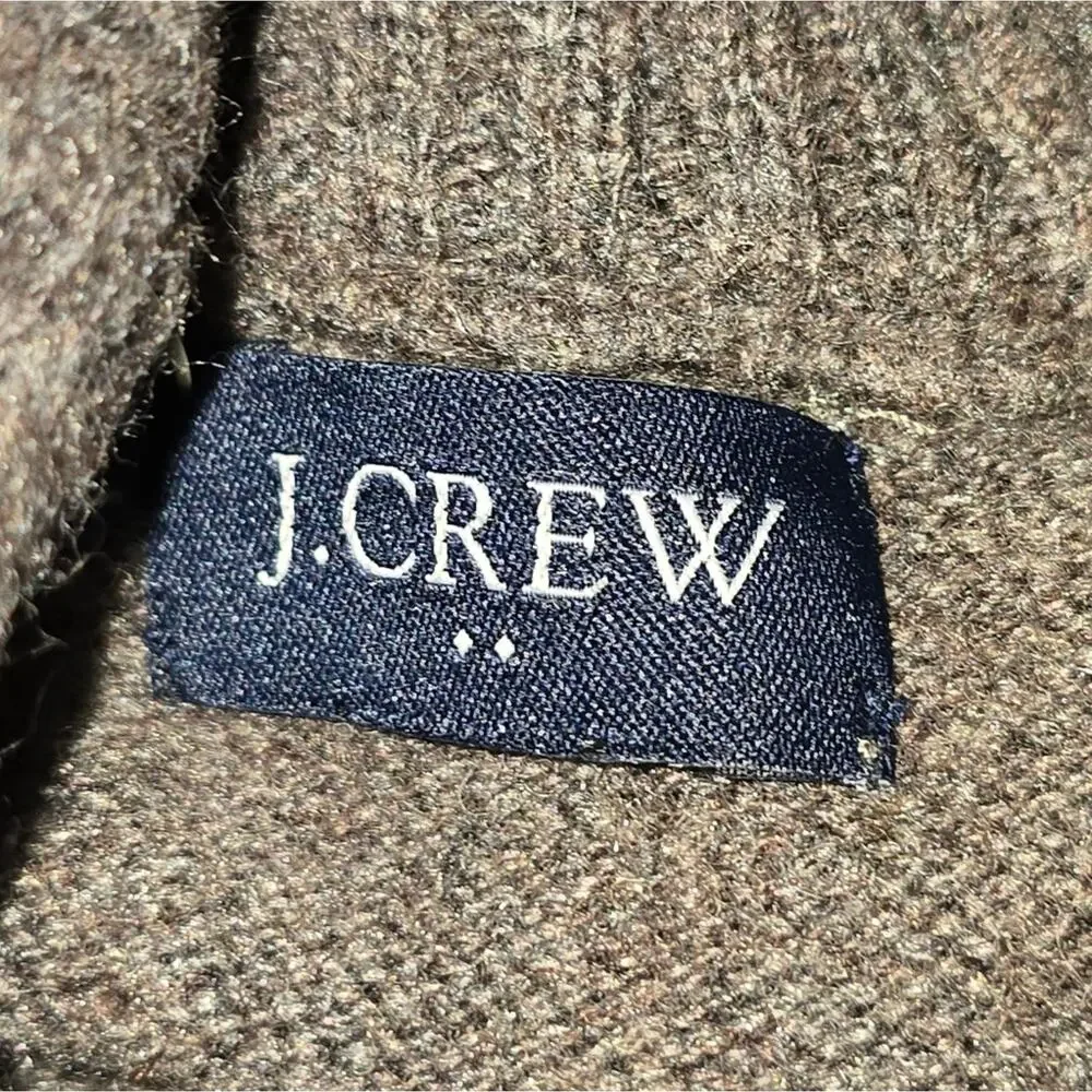 J. Crew‎ Shawl Collar Men's Brown Sweater Lambs Wool Size Large